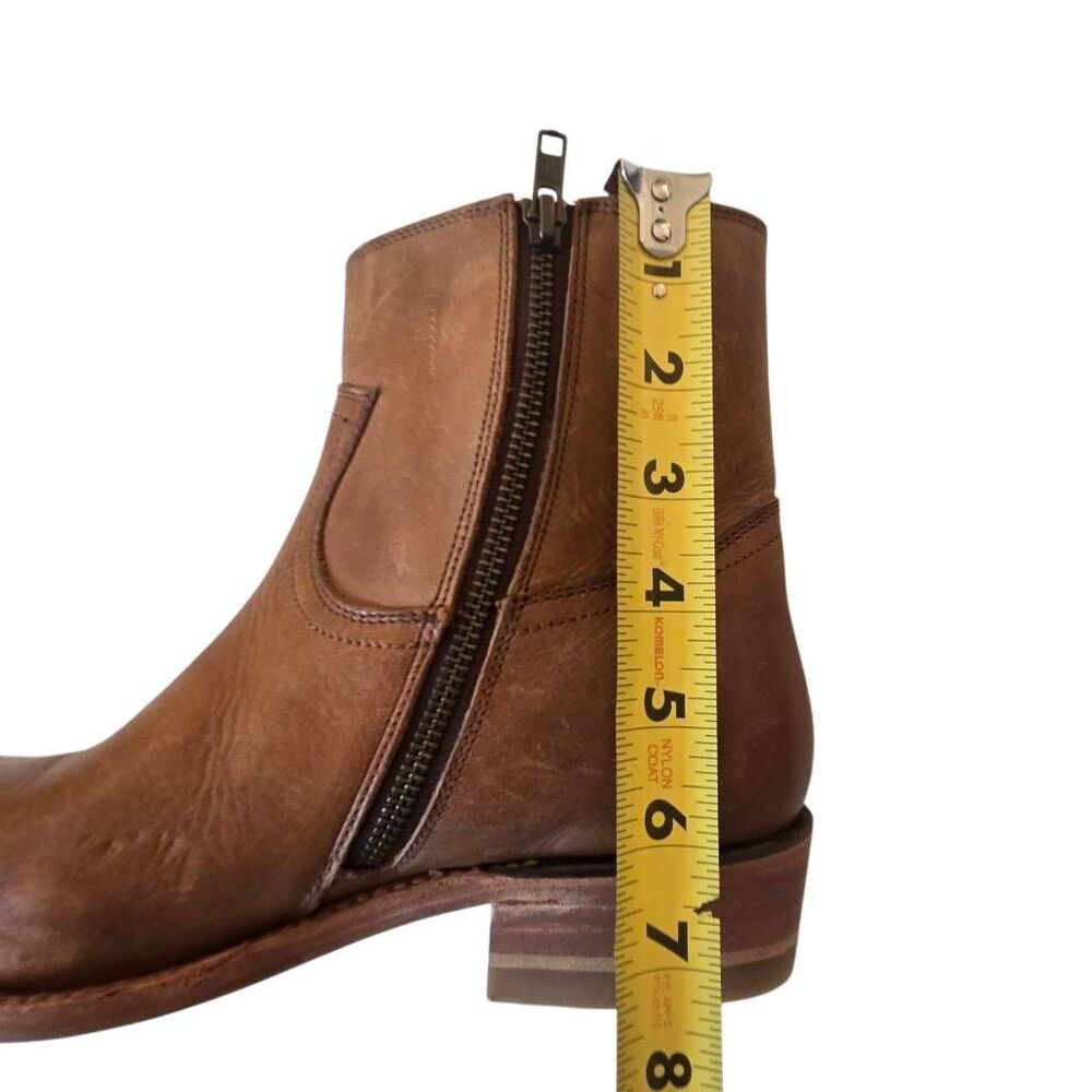 Frye Womens Billy Inside Zip Leather Caramel Bootie Size 8.5B - Picture 6 of 12